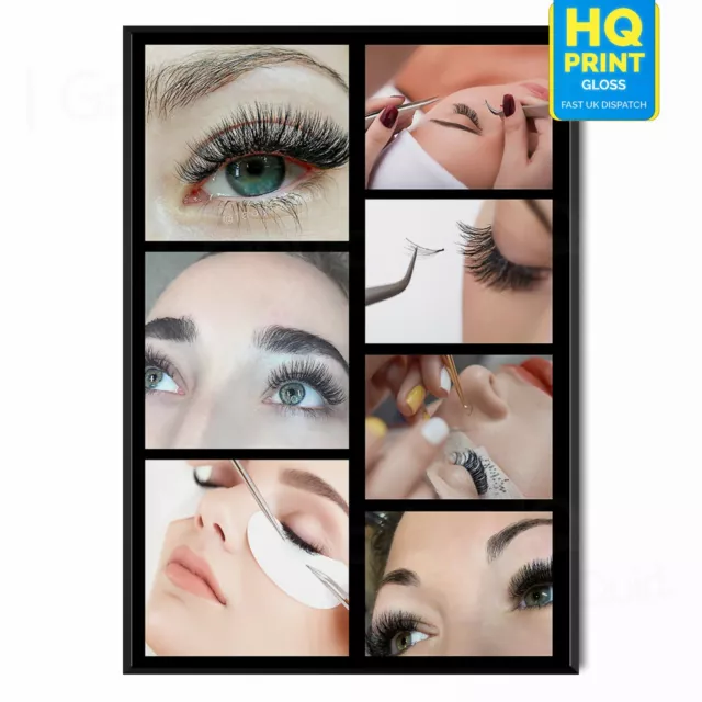 Eyelash Extensions Eyebrows Beauty Salon Spa Window Shop Sign *Laminated* Poster