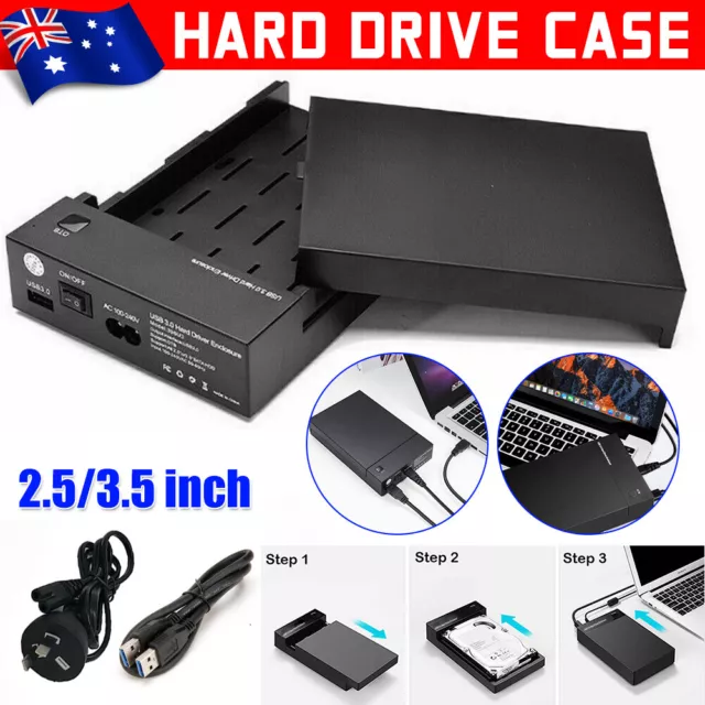 USB 3.0 Hard Drive Case Enclosure External HDD Disk 2.5'' 3.5'' SATA PC Notebook