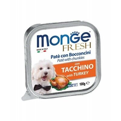 MONGE Fresh Tacchino - Cibo umido per cani 32 scatolette da 100 g