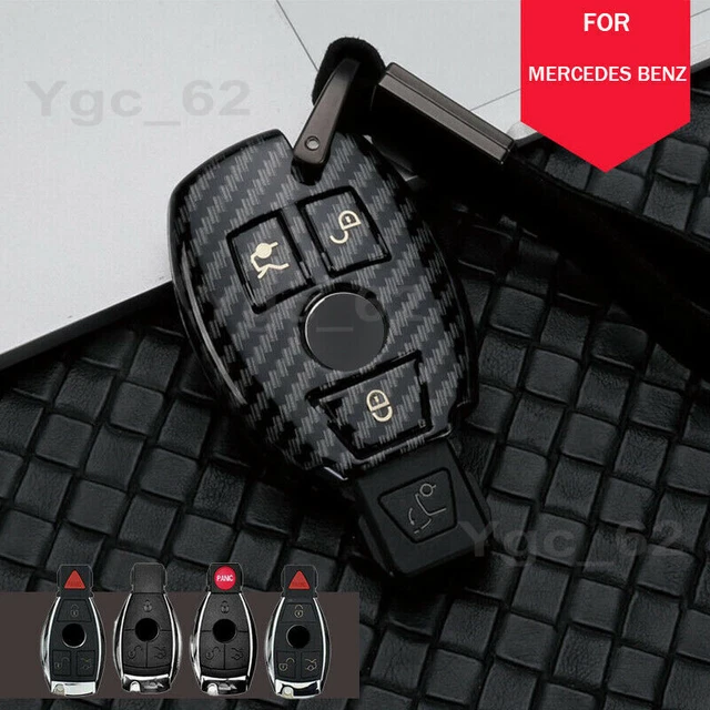 For Mercedes Benz C E S G CLA CLS Carbon Fiber Pattern Car Key Fob Case Cover