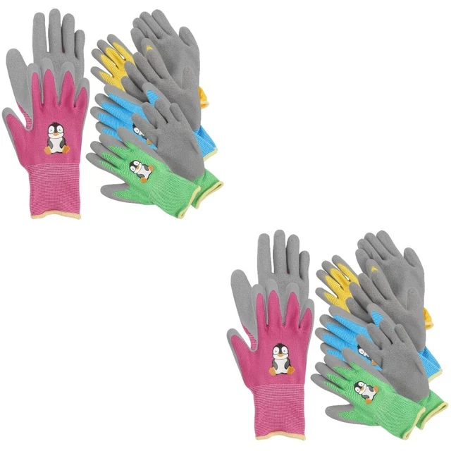 8 Pairs Gardener Gloves Gifts Work for Kids Small Gardening Weeding Emulsion