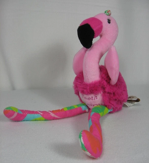 Maison Chic Pink Flamingo Tooth Fairy Pillow Plush Stuffed Animal Toy