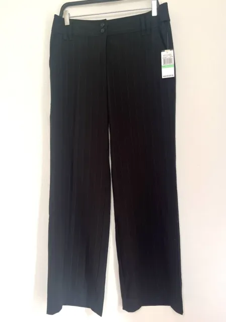 Women's MICHAEL by Michael Kors Pants Sz.8 Black Stripe Wide Leg Trouser  NWT