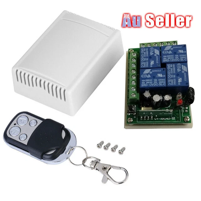 12V 433MHz 4CH Channel Wireless RF Remote Control Relay Switch Receiver Module