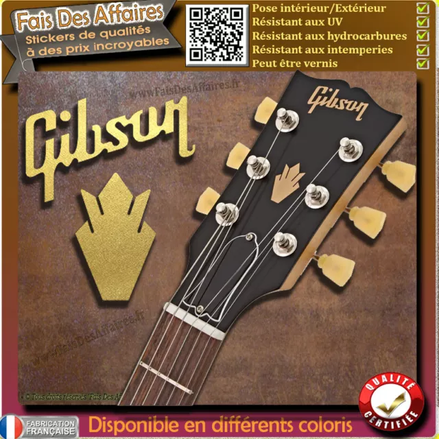 sticker autocollant gibson crown GUITARE poupée HEADSTOCK decal restauration