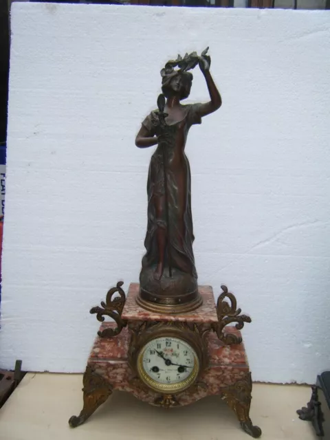 Antique French Marble Clock 'The Flower Fairy by Rucho'