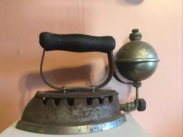 Vtg Gas Powered Iron THE DIAMOND IRON Akron Lamp Co USA Not Tested