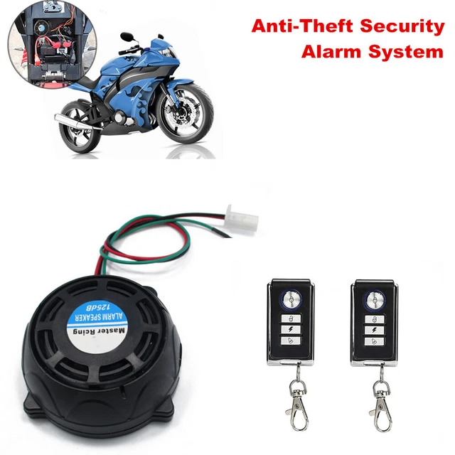 12V Remote Control Motorcycle Scooter Moped Anti Theft Security Alarm System Set