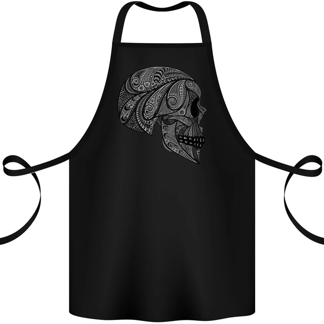 Mandala Skull Gothic Biker Motorbike Cotton Apron 100% Organic