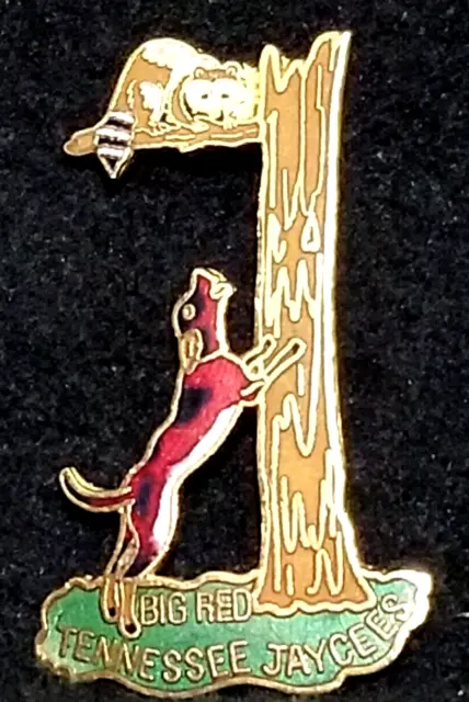 Tennessee Jaycees BIG RED Coon Dog Coon Hunting Pin for Lapel Hat Jacket