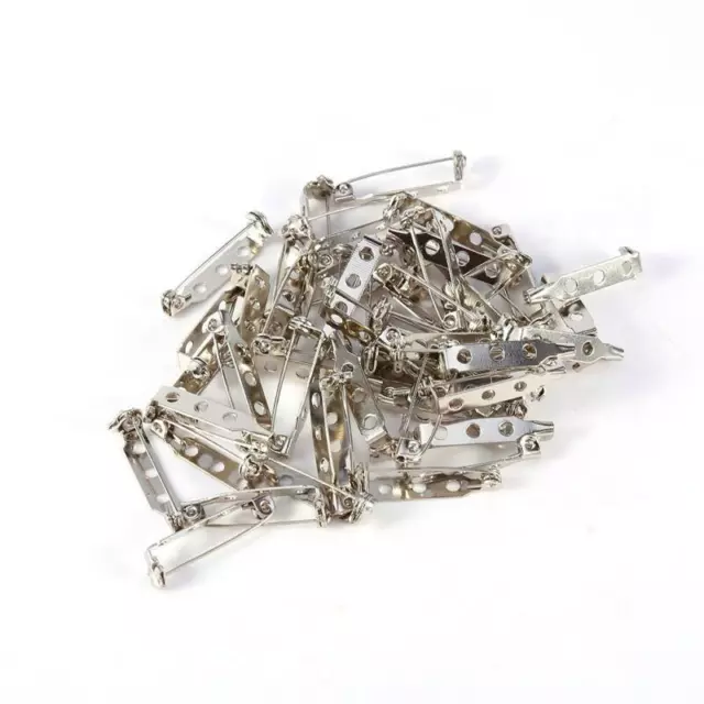 50Pcs 25mm Bar Pins Brooch Lock Safety Catch Rolling Back Pins