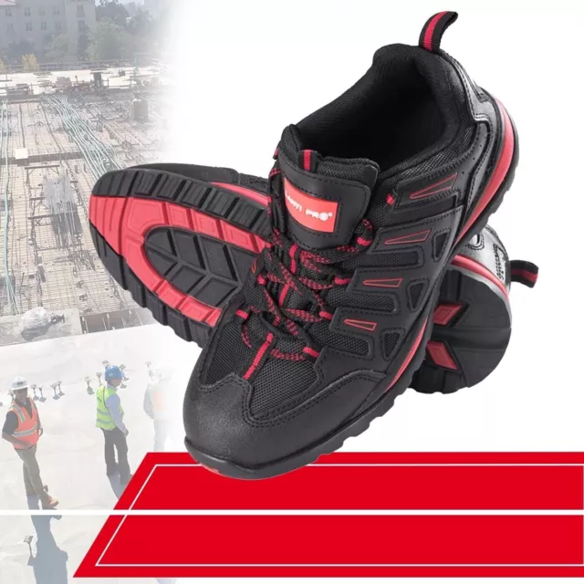 Demi-bottes cuir/oxford noire-rouge SB SRA Tailles 40-46 LAHTI PRO