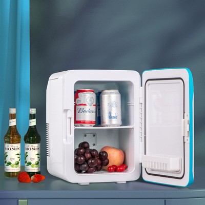 ZRZJBX Mini Réfrigérateur 8L Mini Frigo de Chambre AC/DC 48W Congelateur de Voiture Portable Réfrigérateur à Boissons pour Cosmétiques Auto Bureau Maison,Silver 