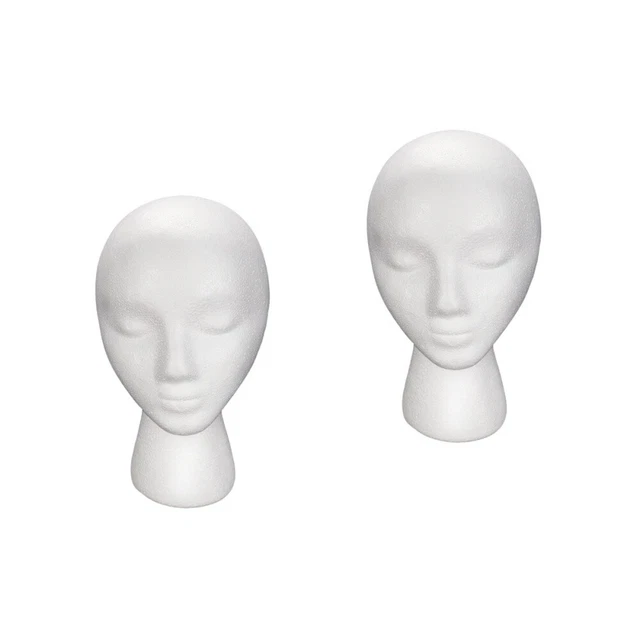 2 piezas cabeza de muñeca blanca secuencia cabeza de peluca de espuma