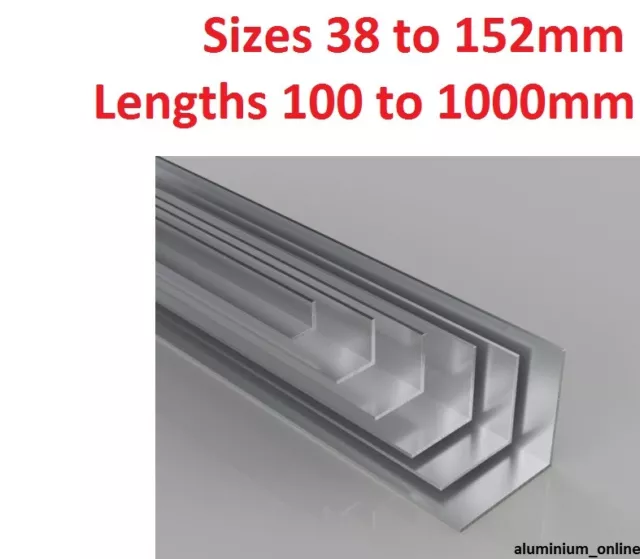 ALUMINIUM EQUAL ANGLE 38mm, 44mm, 50mm, 63mm, 76mm, 102mm, 152mm