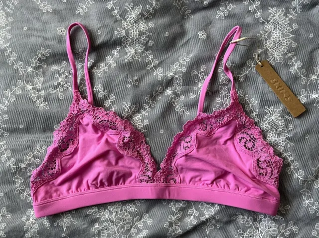 SKIMS FITS EVERYBODY Lace Triangle Bralette in Neon Orchid Size L £25.00 -  PicClick UK