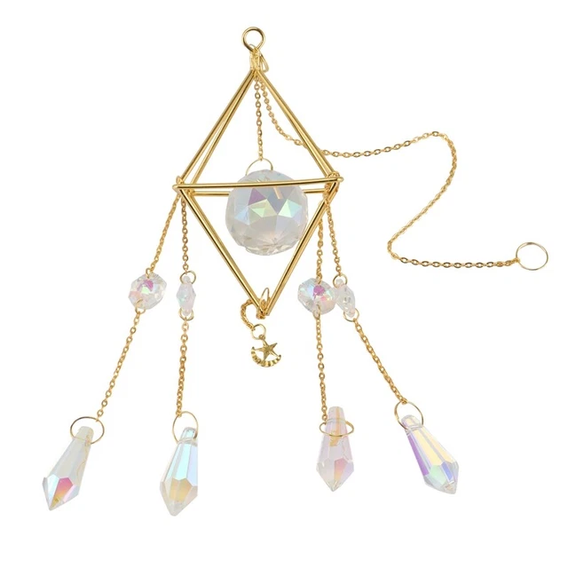 Cristallo Suncatcher, Prisma, Finestra Suncat, Placcato oro Celeste SuncatN4K9