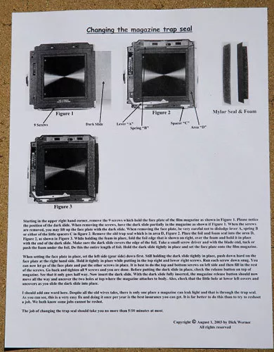 HASSELBLAD LIGHT TRAP SEAL KIT SET SOLD OVER 28000 w/ my copyrighted instruction 2