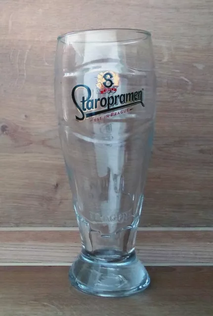 Staropramen 0.3 Liter Beer Glass Prague Skyline Czech Republic Ex