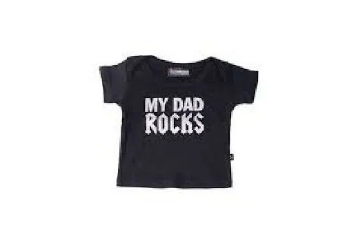 Darkside 0-6 months DAD ROCKS black 100% cotton t-shirt BNWT Stock Clearance 