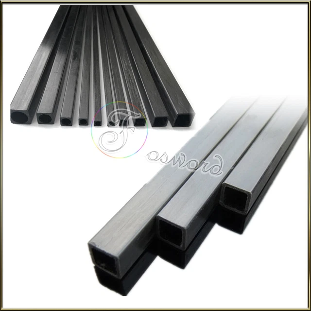 CARBON FIBRE TUBE Black Square Tubing Pipe Hollow RC Model DIY 3 4 5 6