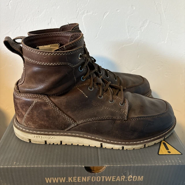 KEEN MENS 11D San Jose 6" Moc Soft Toe Wedge Work Boots £32.22