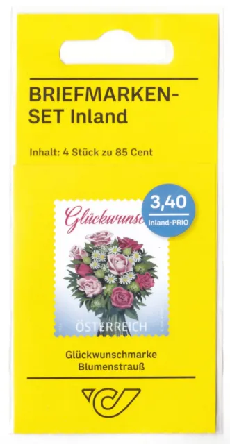 Ö.2018 ANK.Nr.:3454 BRIEFMARKENSET zu 4 Stück"Glückwunschmarke Blumenstrauß"pf**