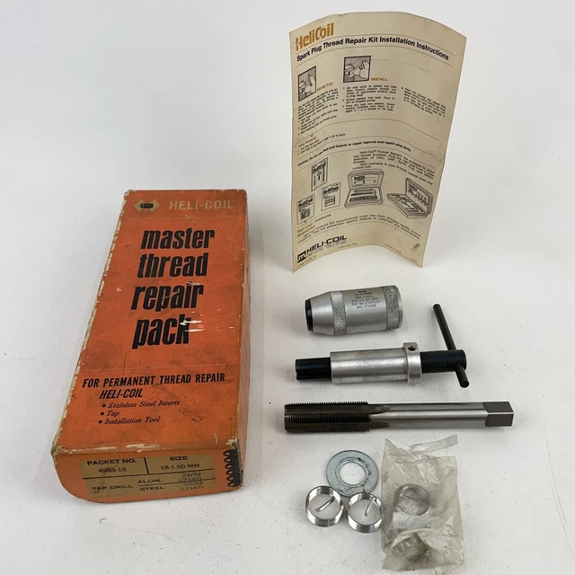 VTG HELICOIL TOOLS 18-1.5MM Spark Plug Thread Repair Kit 4953-18 ...