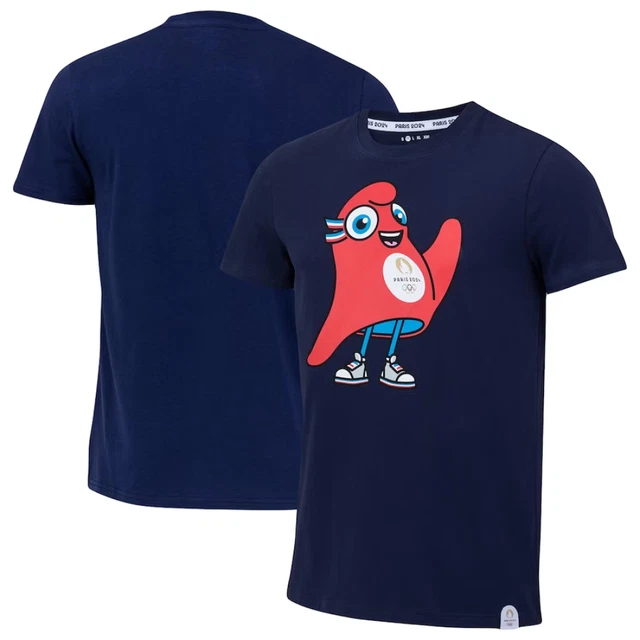 Maglietta Paris 2024 Oplympics (taglia 14y) bambino Fanatics mascotte marina - Nuova