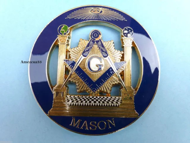 Blue Lodge Master Mason Cut out Car Emblem B&J Freemasonry  Pillars Luxurious