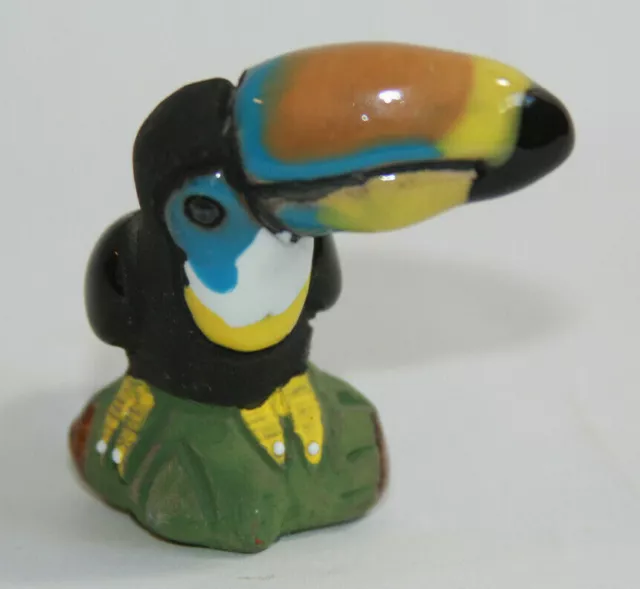 Vintage Toucan Figur handgefertigte Keramik Keramik Vogel Figur bunter Vogel Peru 3