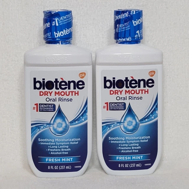 LOT OF 2 Biotene Dry Mouth Oral Rinse Fresh Mint, 8 Fl Oz Each 17.99