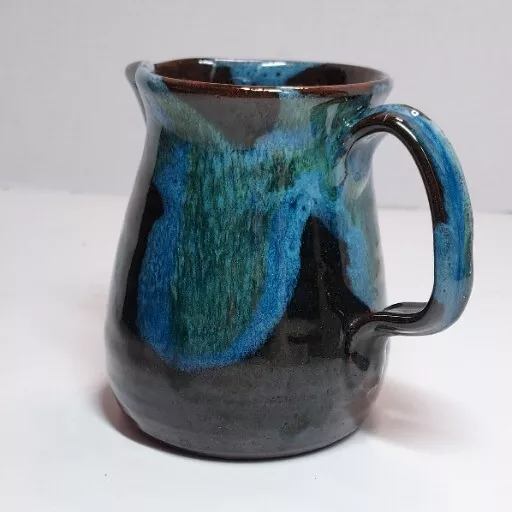 Youghal Handmade Pottery, Blue/Brown Glaze, Pitcher-Creamer, Made in Ireland