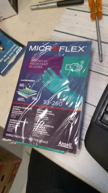Ansell Microflex Chemical Resistant Gloves,93-260 3 Pairs Large 8 1/2-9