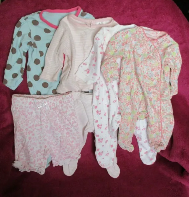 Baby Girls Clothing Bundle Newborn/First Size x 6 Items - Sleepsuit - Pyjama