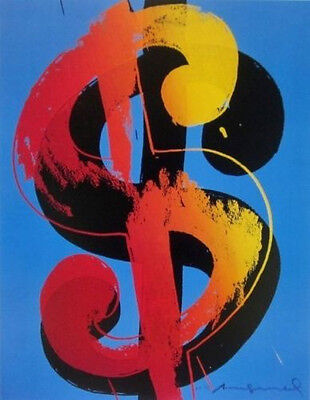Dollar Sign (blue) by Andy Warhol Art Print Offset Lithograph Poster - LAST ONE