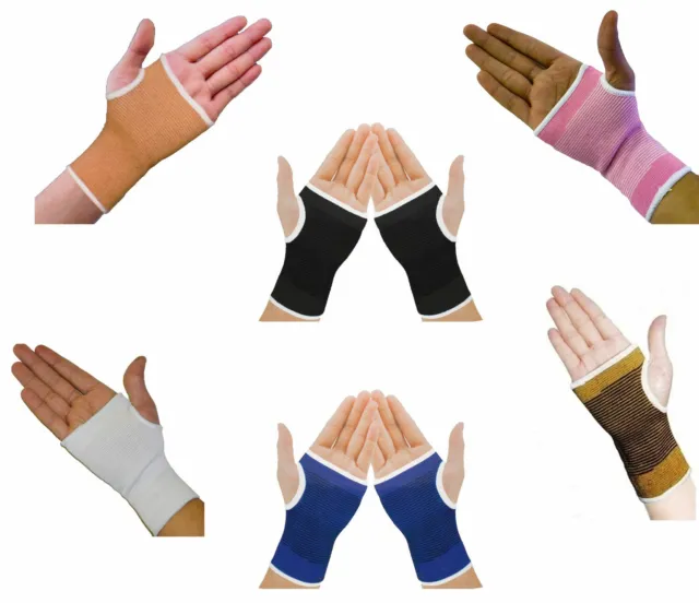 2 x Elasticated Wrist Palm Hand Supports Arthritis Brace Sleeve Bandage Wrap Gym