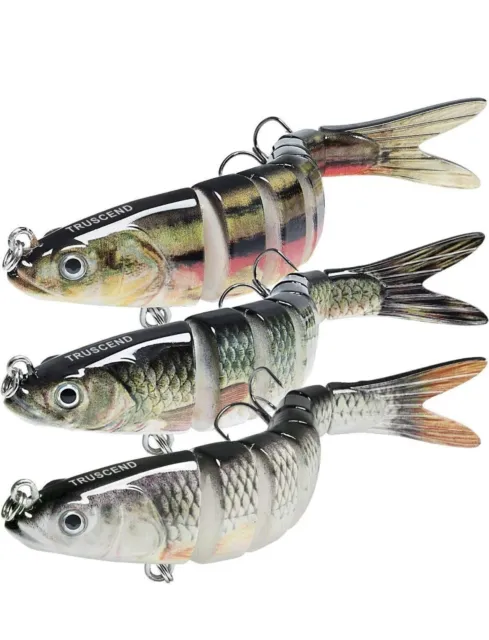 TRUSCEND Fishing Lures for Bass Trout Multi Jointed Swimbaits Slow Sinking Bi...