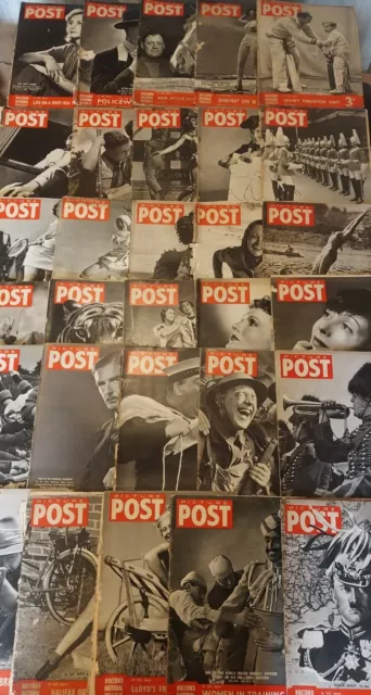 Job Lot 34 x Vintage PICTURE POST Magazines 1939 Britain Goes To War