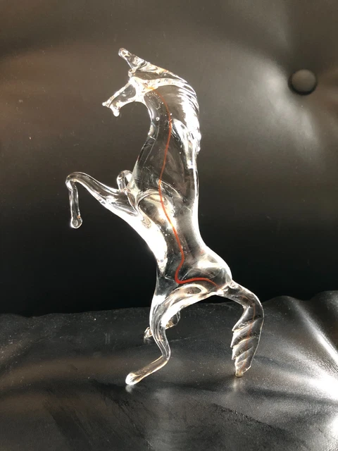 CHEVAL À BASCULE CRISTAL BLEU DAUM | Vessiere Cristaux