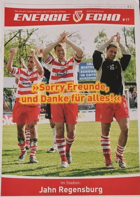 2003/04 2.BUNDESLIGA FC Energie Cottbus SSV Jahn Regensburg EUR 1,00