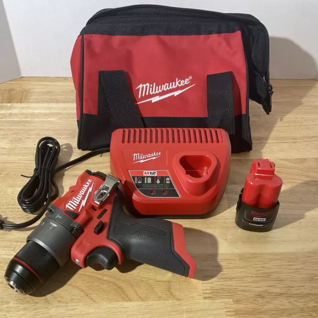 Milwaukee 3404-20 M12 Fuel 12V Cordless 1/2" Hammer Drill Driver Kit - #272