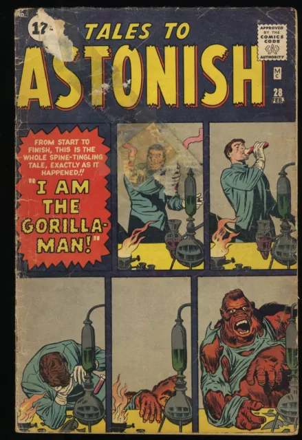Tales To Astonish #28 GD 2.0 Kirby and Ayers Cover Art! Ditko! Marvel 1962