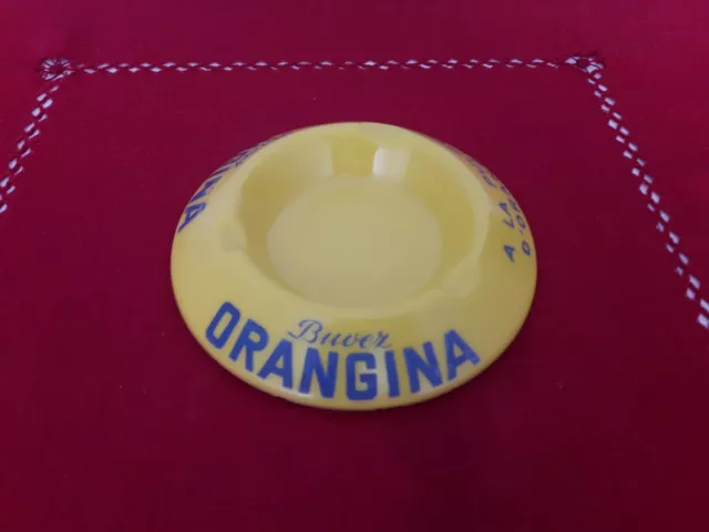 Buvez orangina jaune cendrier  publicitaire  advertising ashtray bistrot