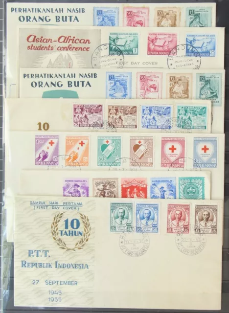 Indonesia Stamped Some Initial Documents Mostly FDC #KF061 2