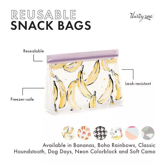 Thirty-One Gifts Thirtyone Reusable Snack Bags BRAND NEW Various Sizes/Patterns