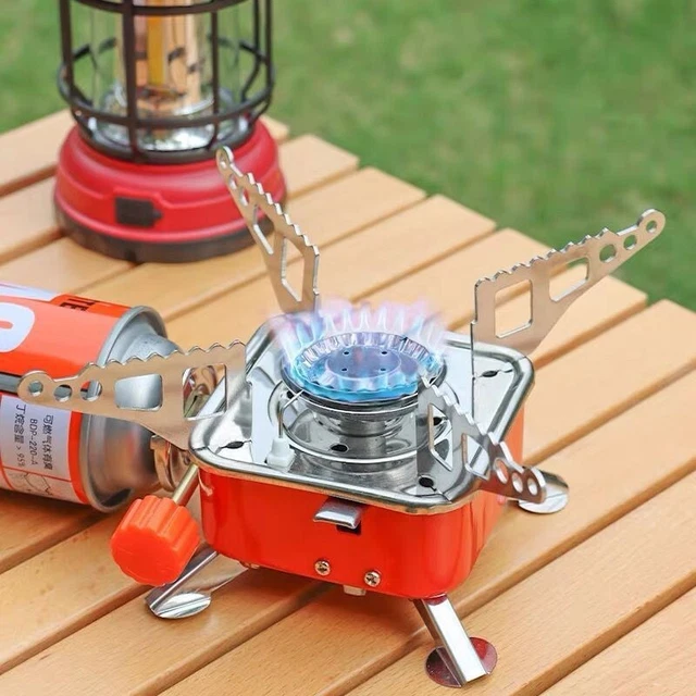 Réchaud à Gaz Pliable Mini - Poêle Coupe-Vent Pour Camping, Randonnée, Pêche - Neuf