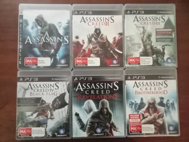 ASSASSINS CREED Bundle 1, 2, 3, Black Flag, Rogue, Revelations PlayStation  3 PS3