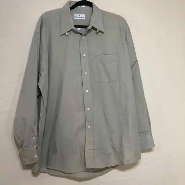 Pierre Balmain Mens Shirt 17 Tan Long Sleeve Button