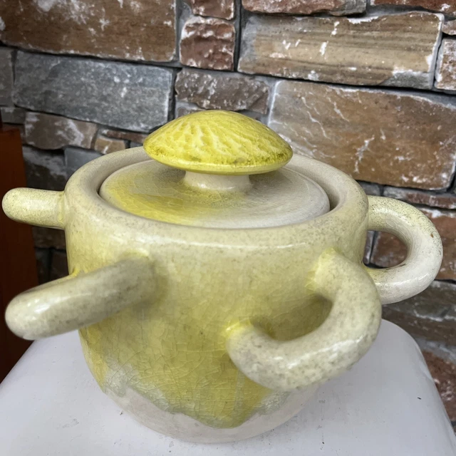 Pot en céramique craquelée Année 50